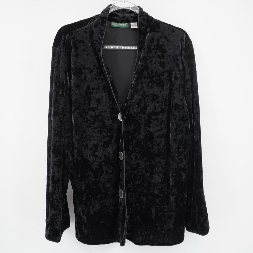 Harve Benard Cardigan Shirt Womens 1X Button Down Velvet Goth Dark Vamp